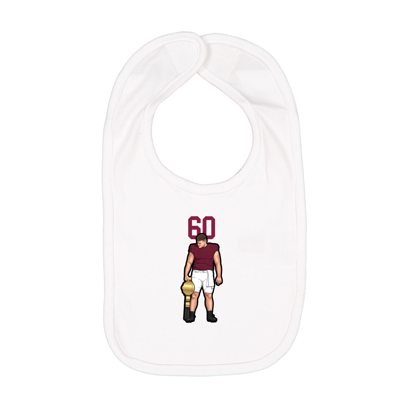Infant Bib — Number Top in White