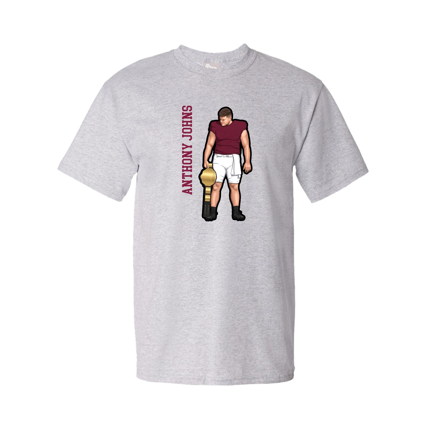 Tee — Name Vertical in Grey
