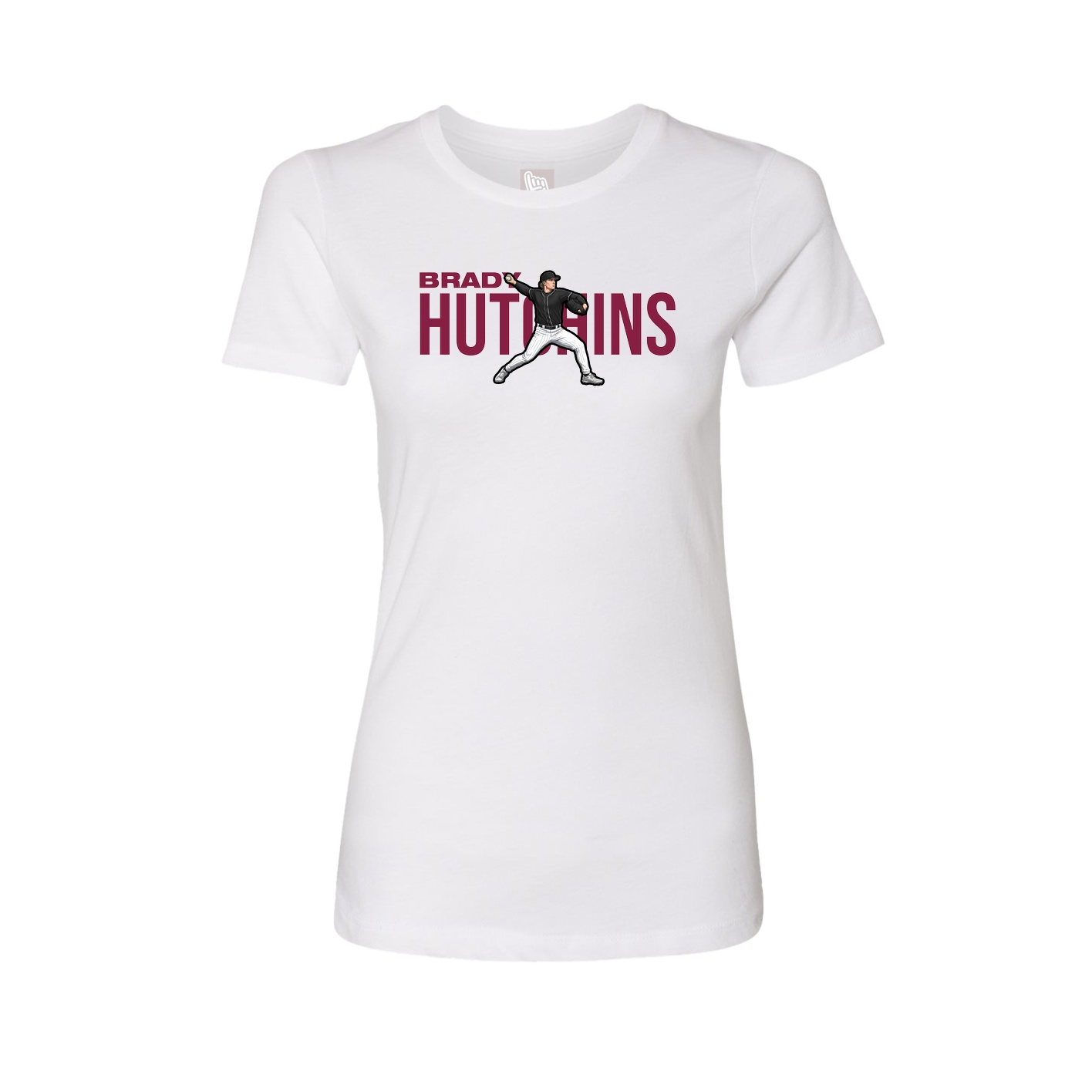 Fitted Women's Tee — Player Name in White