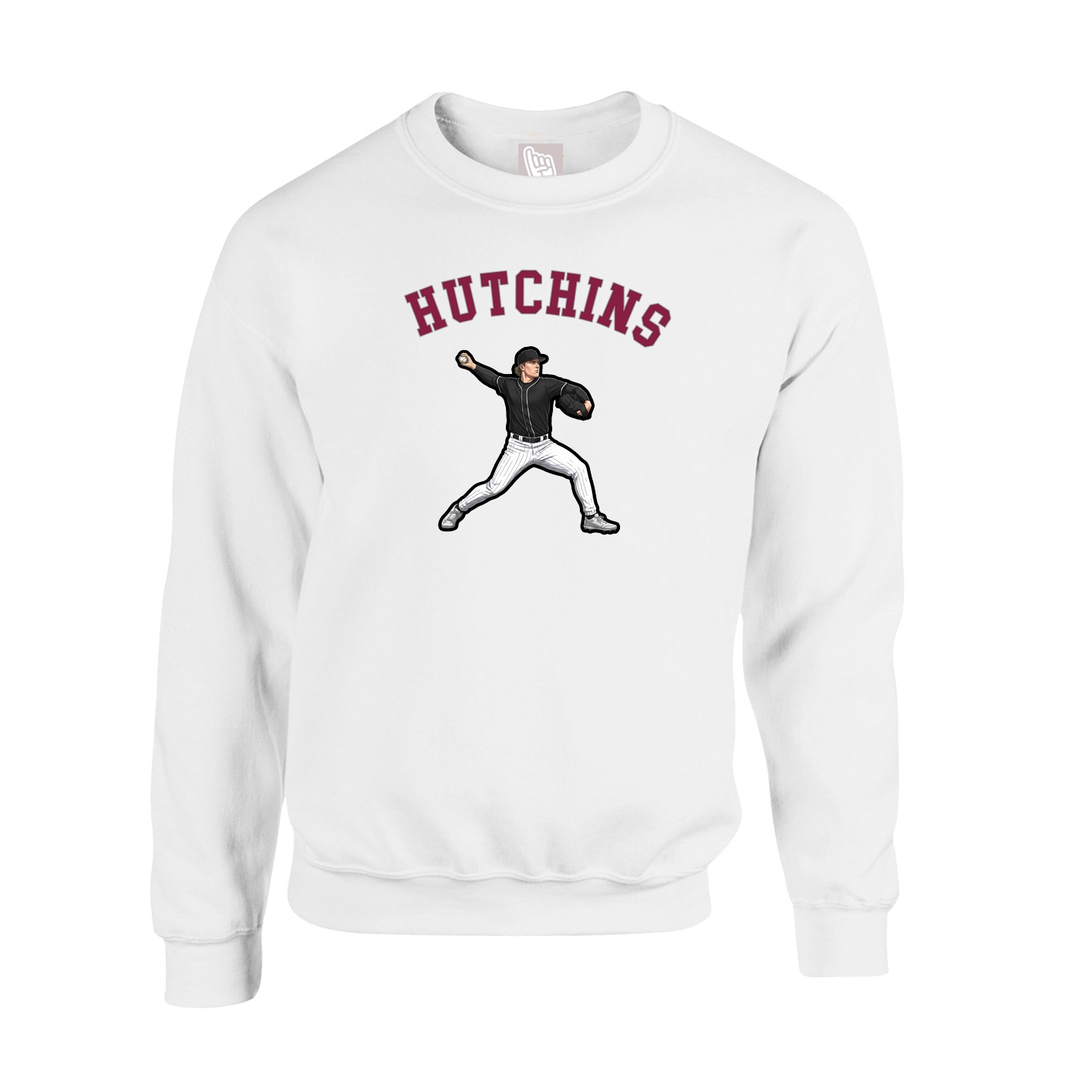 Fleece Crew — Shirsey Arch in White