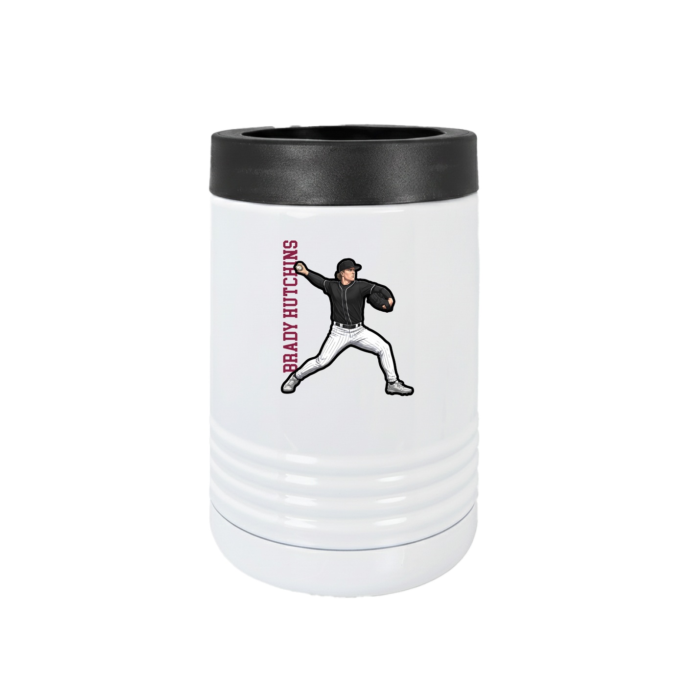 Beverage Holder — Name Vertical in White
