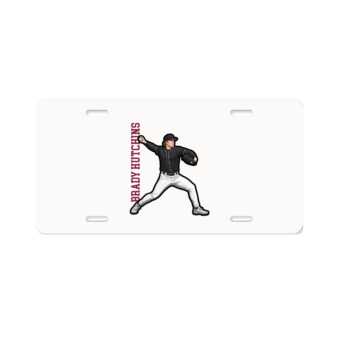 License Plate — Name Vertical in Classic