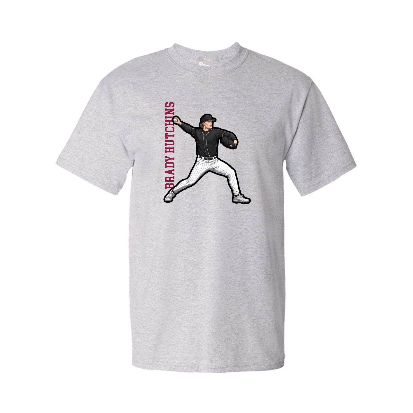 Tee — Name Vertical in Grey