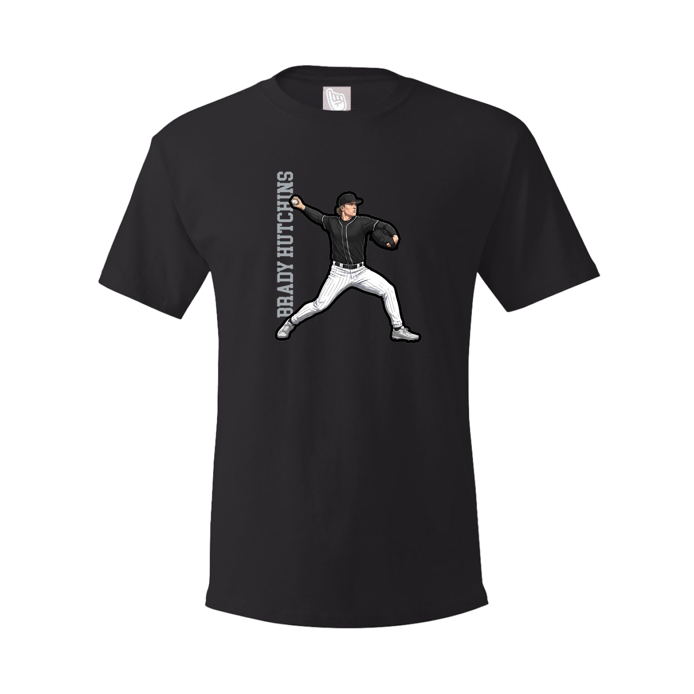 Youth Tee — Name Vertical in Black