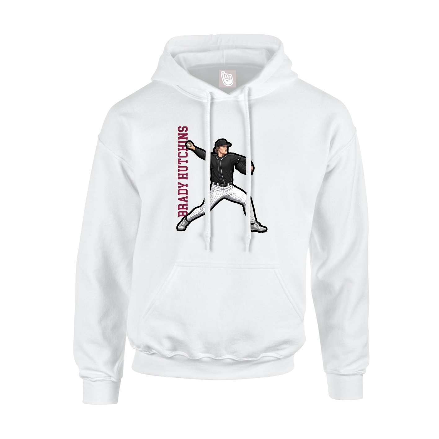 Hoodie — Name Vertical in White
