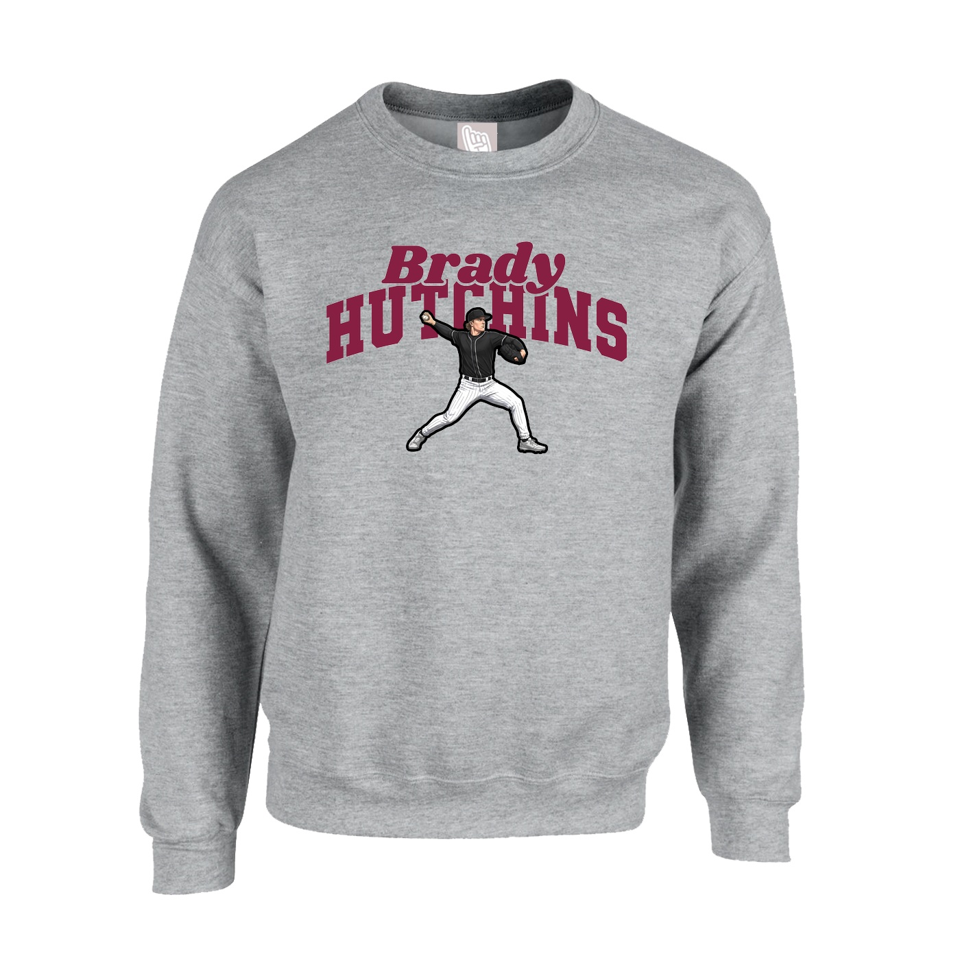 Fleece Crew — Signature Arch in Grey