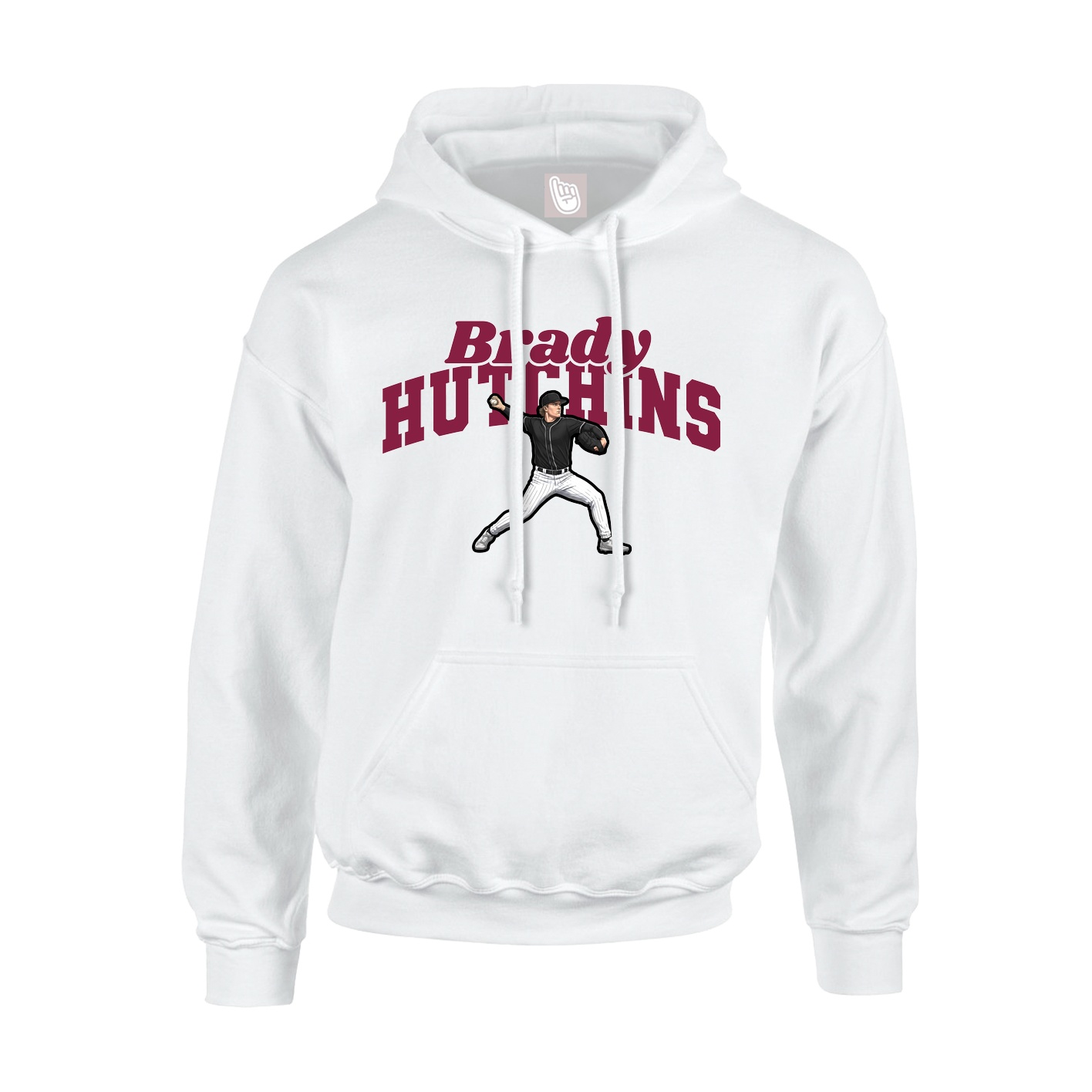 Youth Hoodie — Signature Arch in White