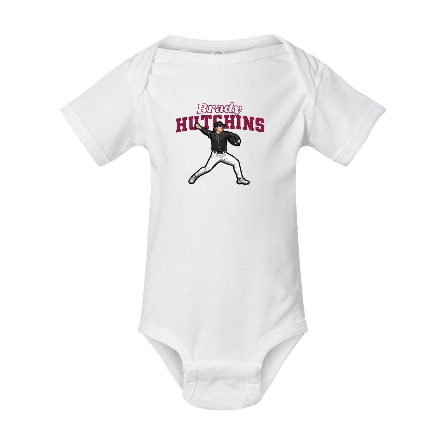 Baby Onesie — Name Arch in White