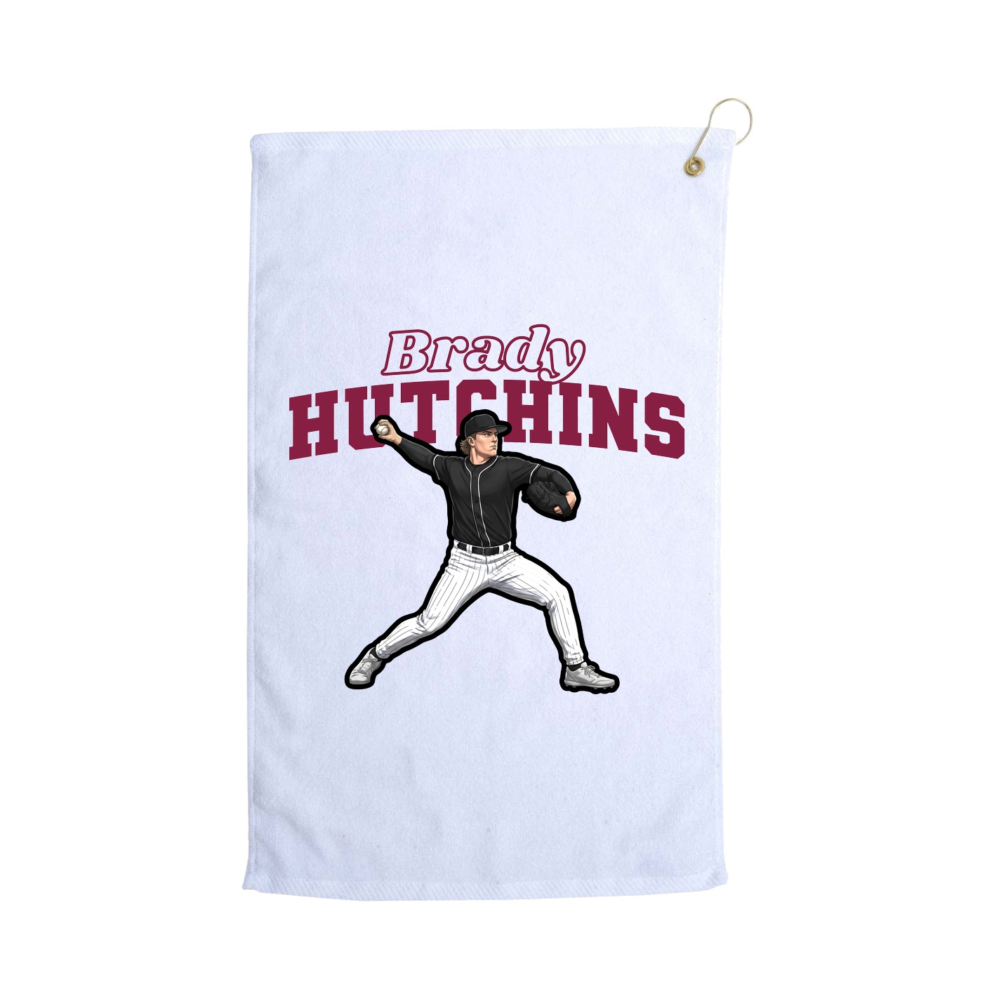 Golf Towel — Name Arch in White