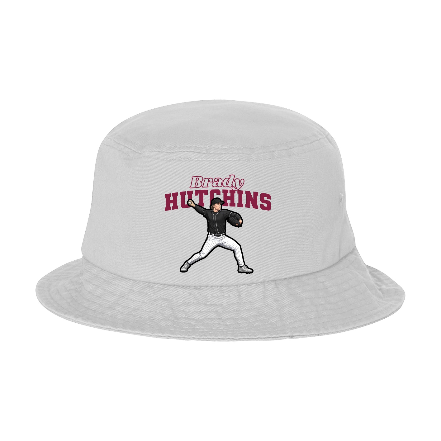 Bucket Cap — Name Arch in White