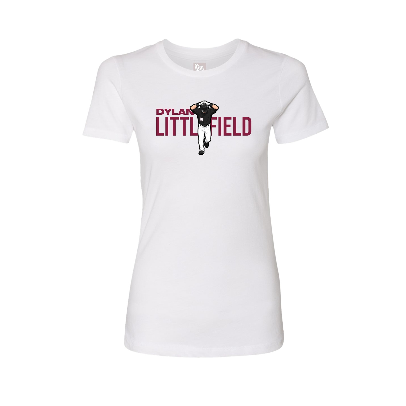 Fitted Women's Tee — Player Name in White