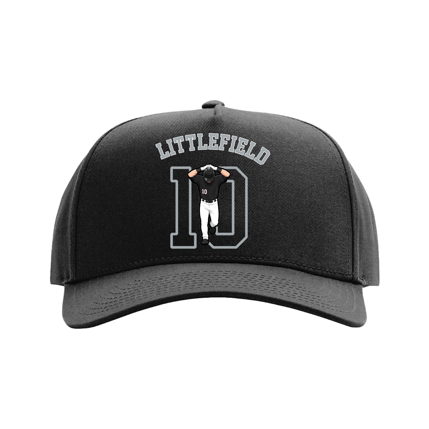Full Fabric Five-Panel Champ Cap — Shirsey Arch in Black