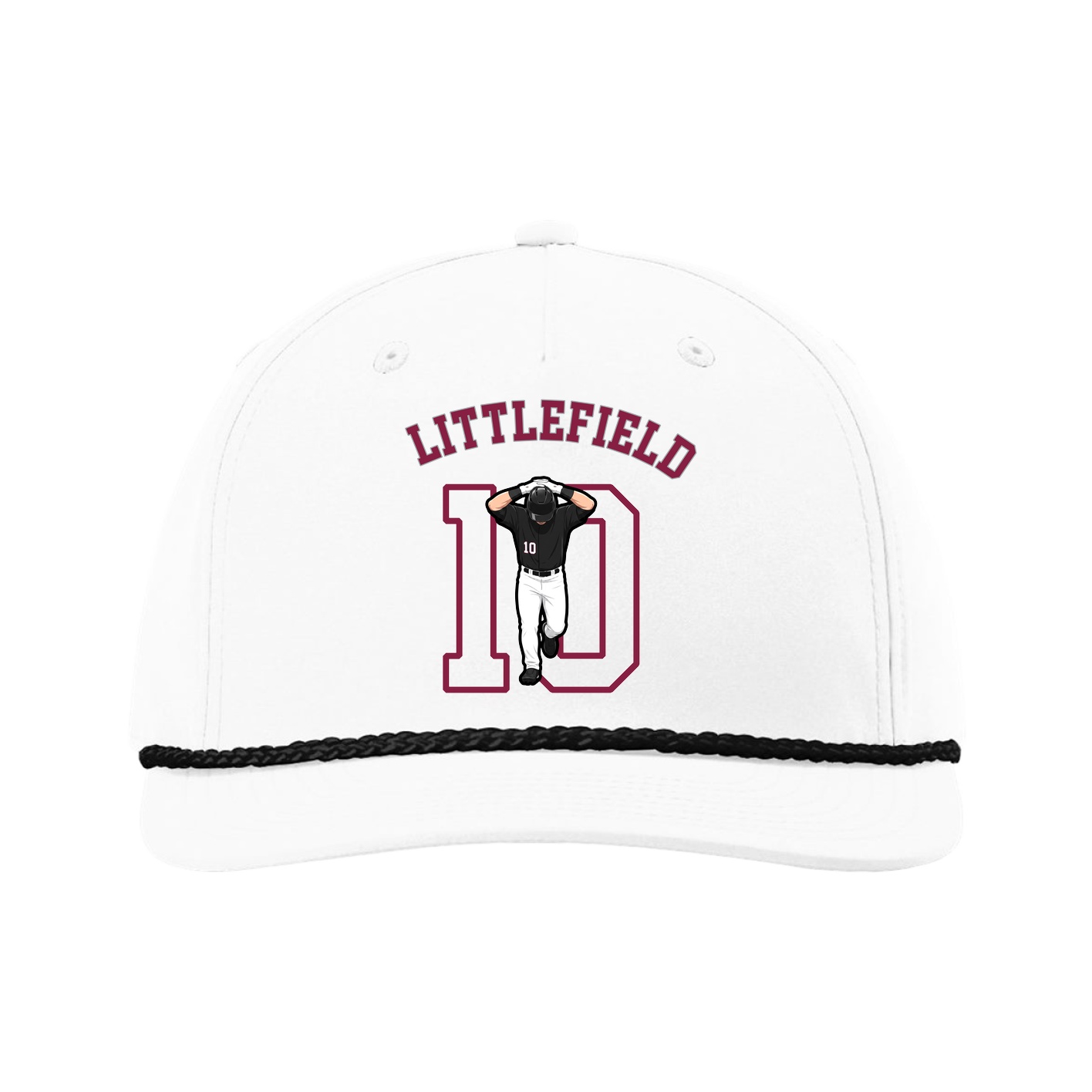 Five-Panel Classic Rope Cap — Shirsey Arch in White