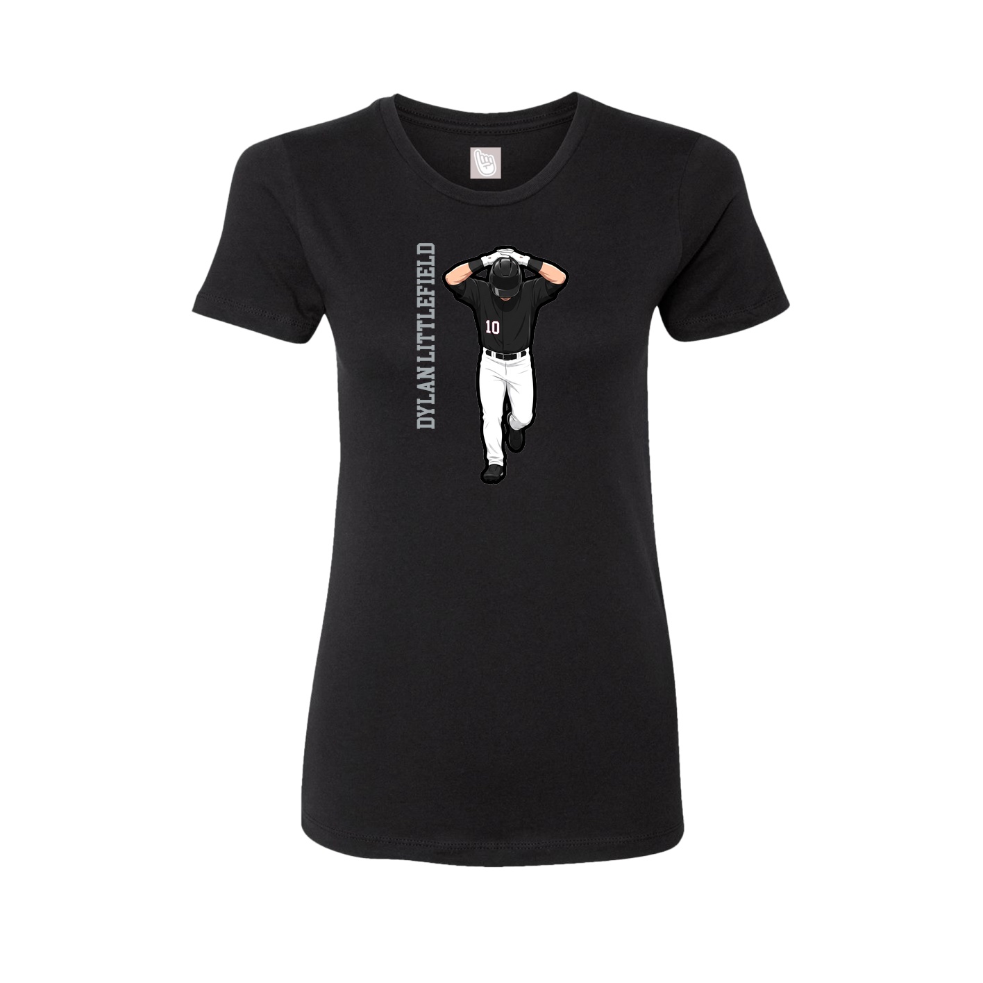 Fitted Women's Tee — Name Vertical in Black