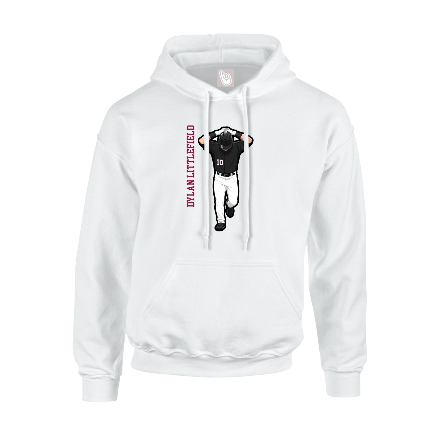Hoodie — Name Vertical in White
