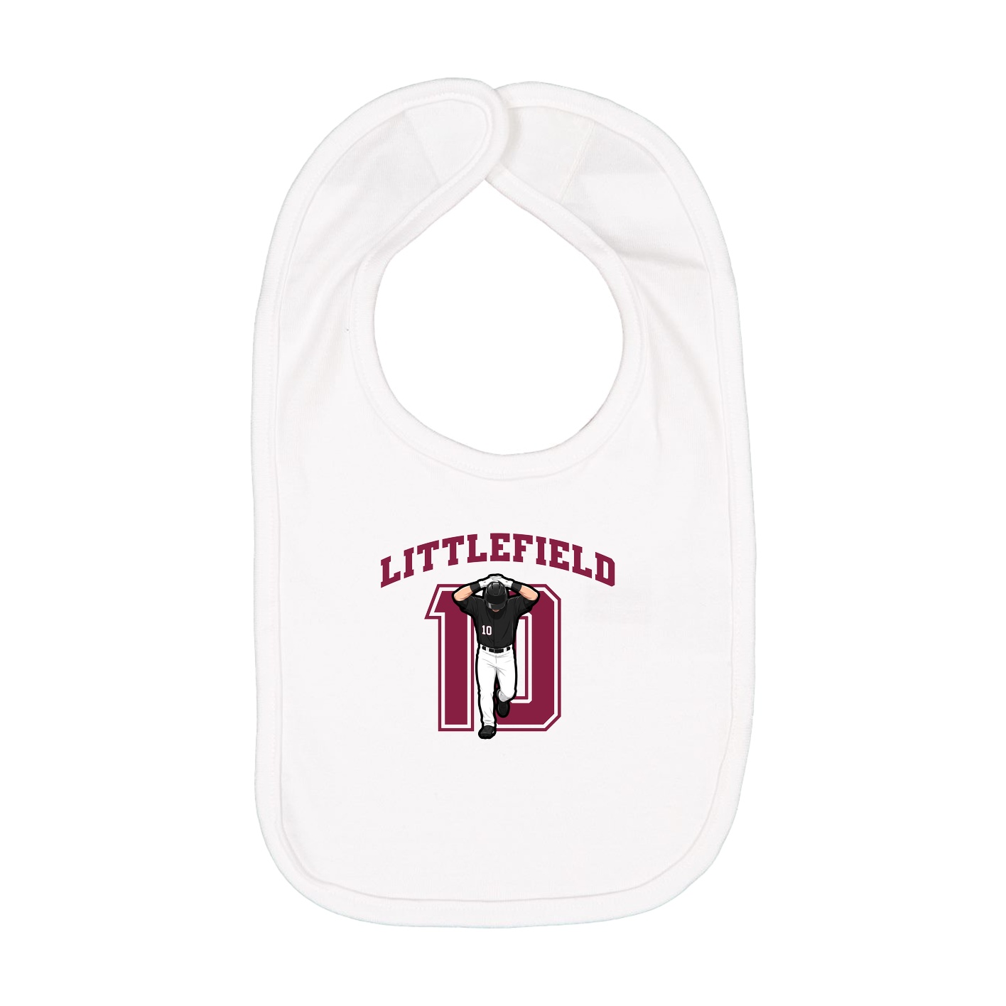Infant Bib — Number in White