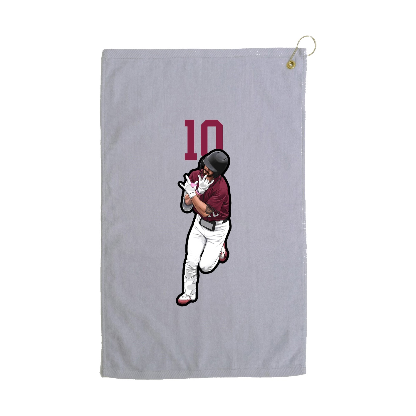 Golf Towel — Number Top in Grey