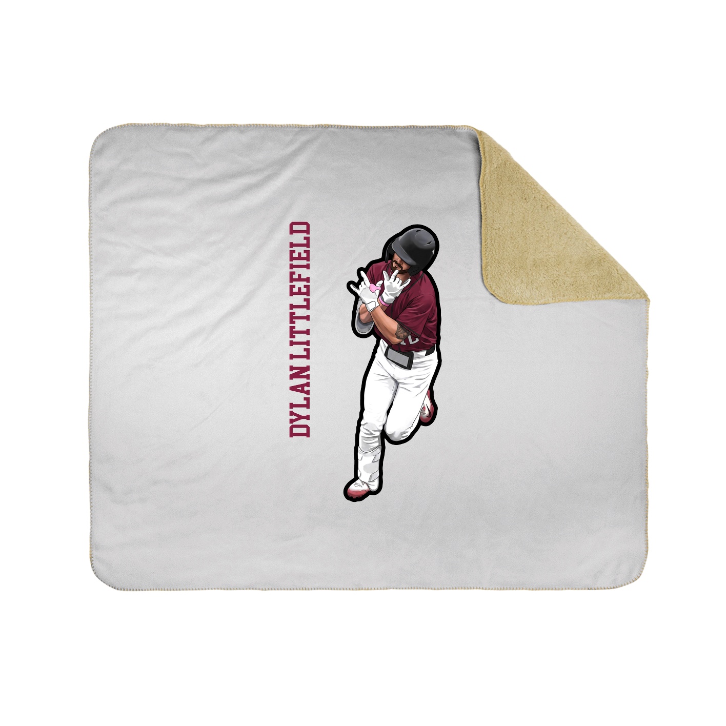 Throw Blanket — Name Vertical in White