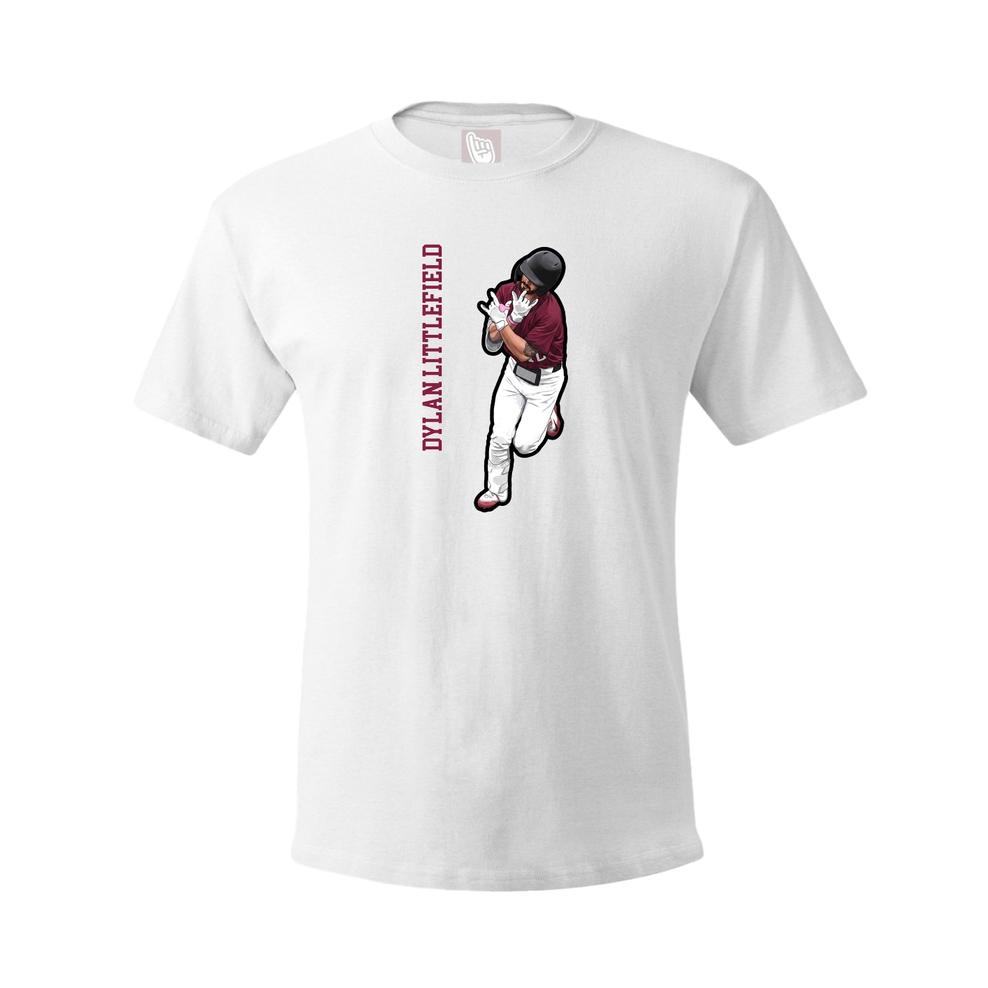Tee — Name Vertical in White
