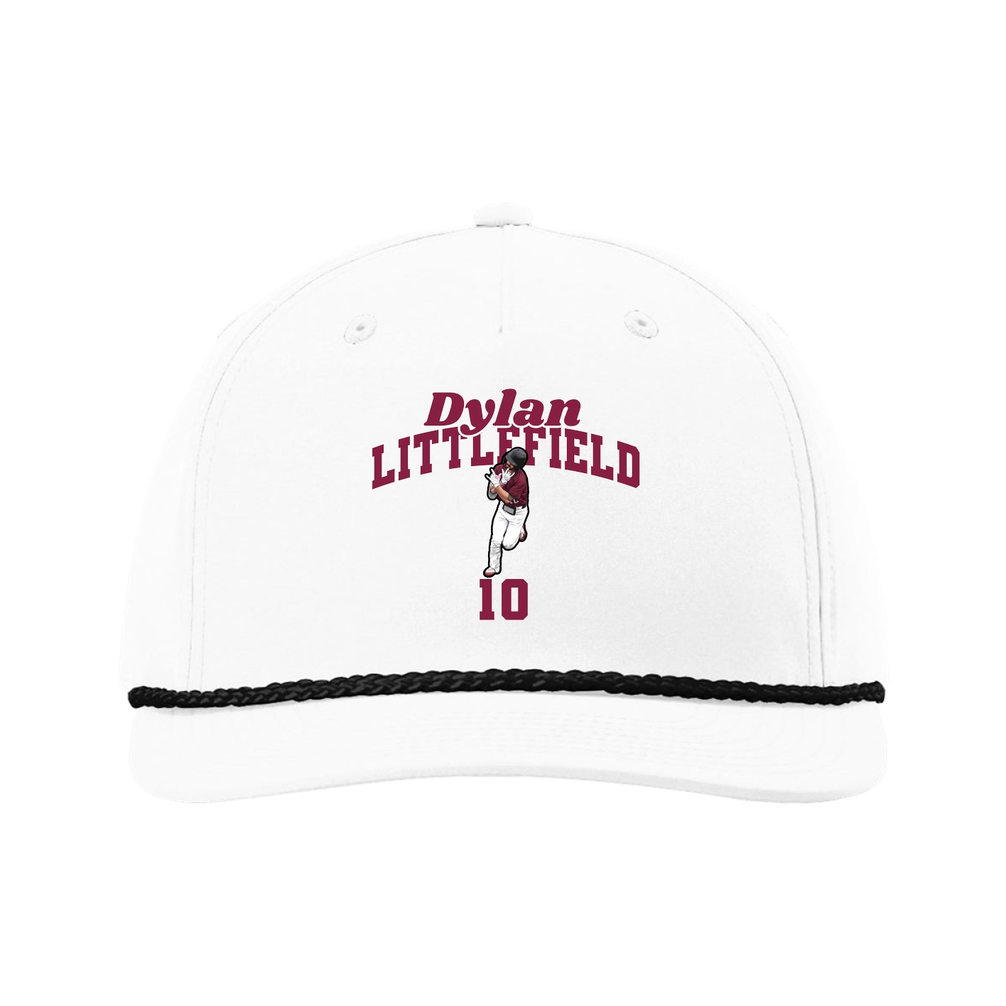 Five-Panel Classic Rope Cap — Signature Arch in White