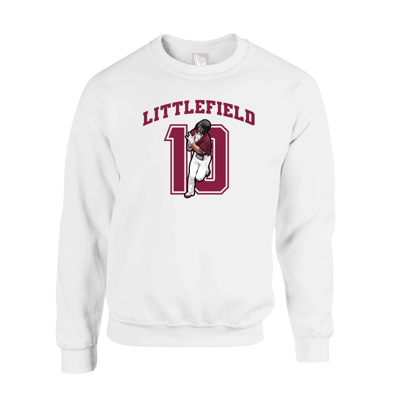 Fleece Crew — Number in White