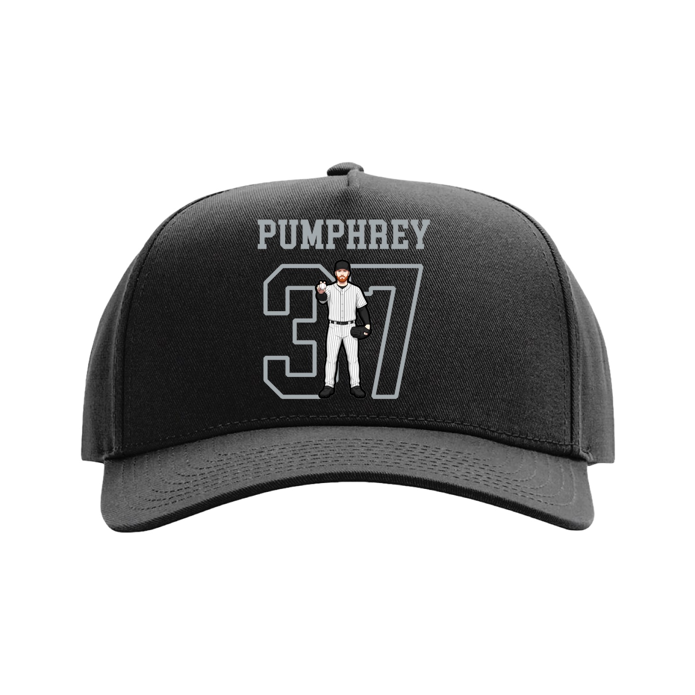 Full Fabric Five-Panel Champ Cap — Shirsey in Black