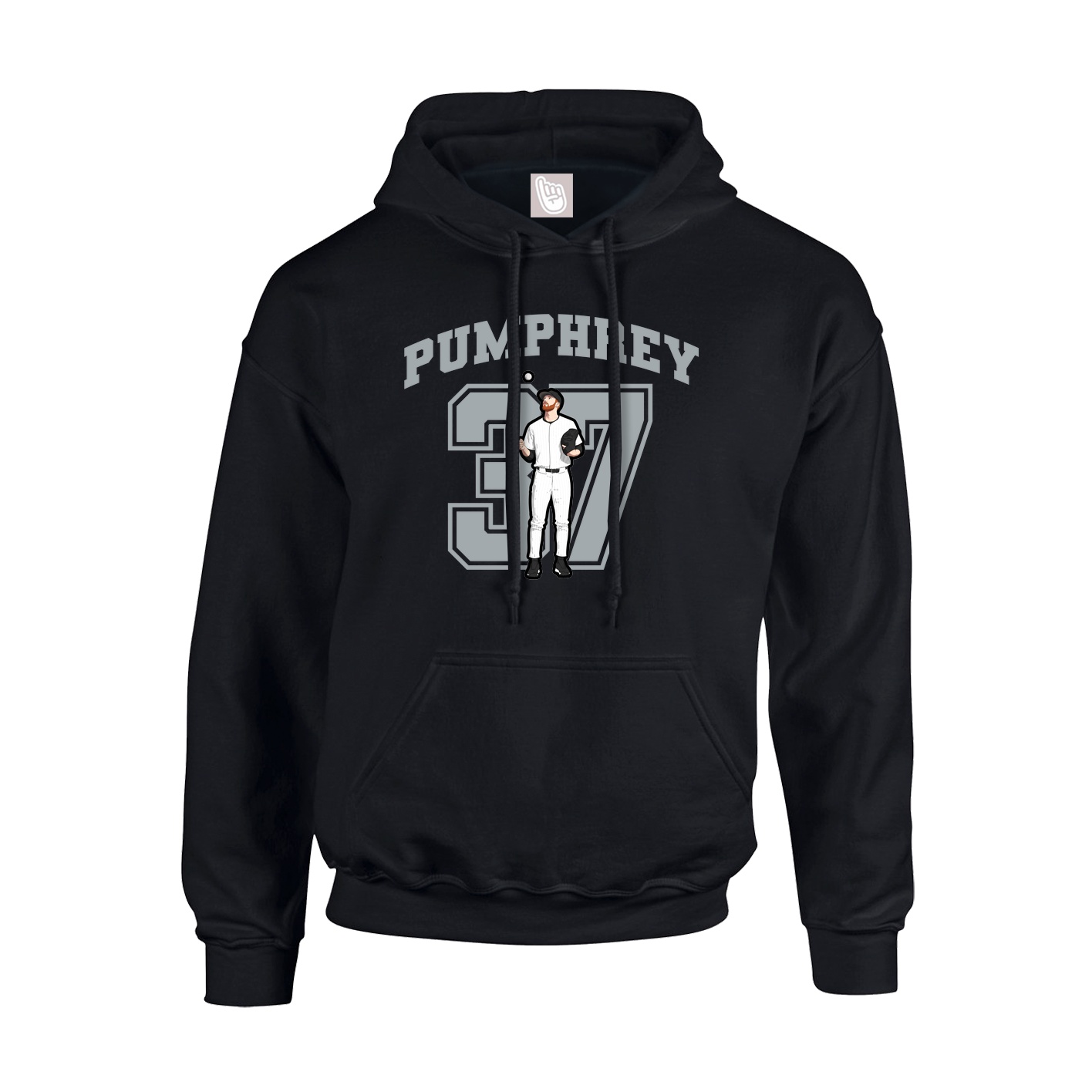 Youth Hoodie — Number in Black