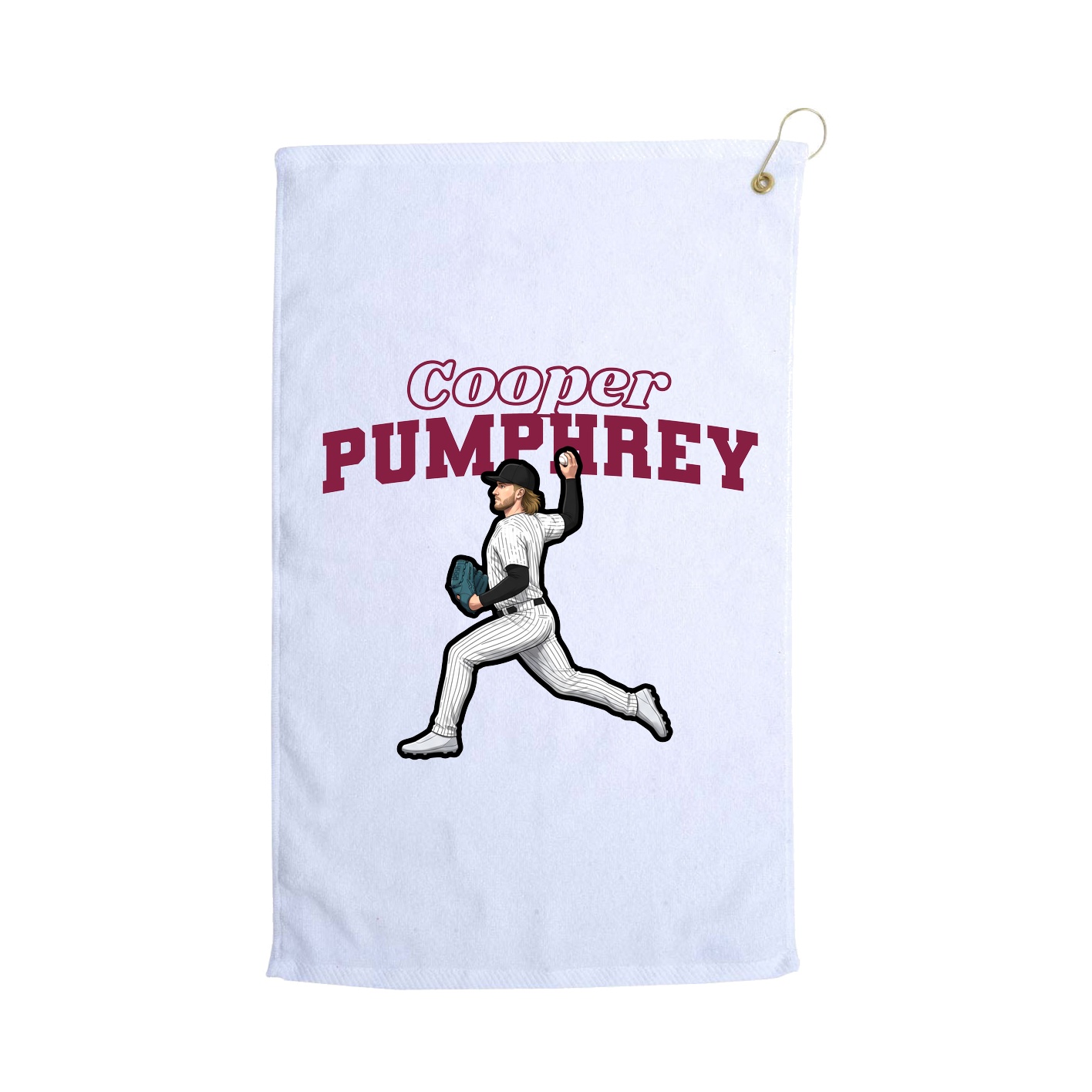 Golf Towel — Name Arch in White