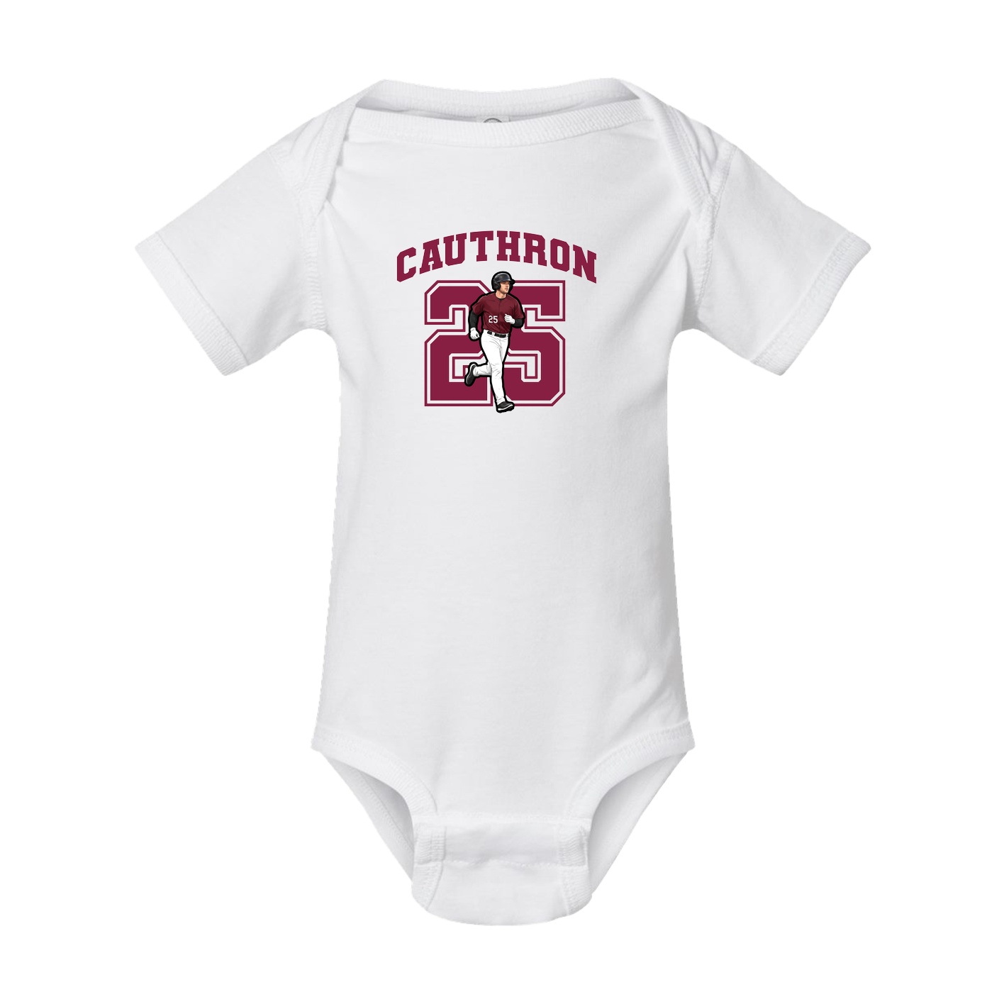 Baby Onesie — Number in White