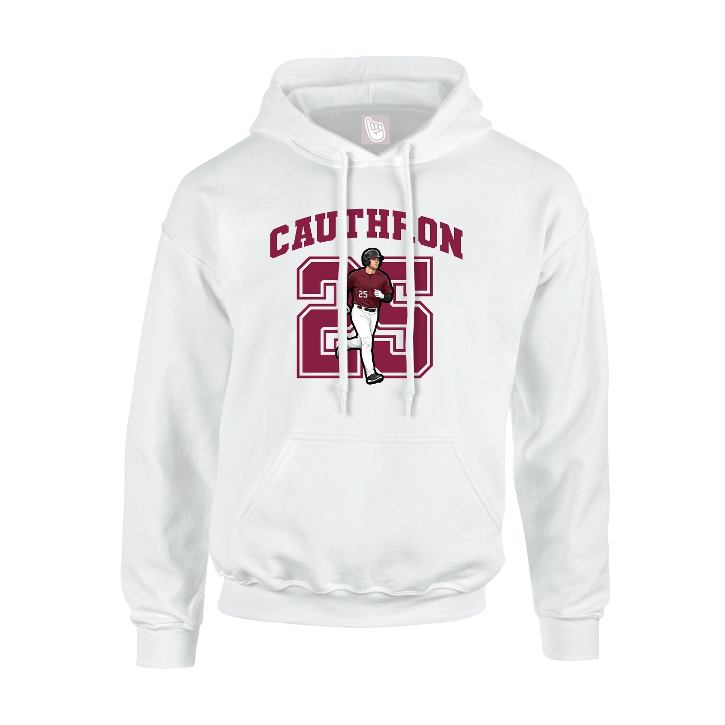 Hoodie — Number in White