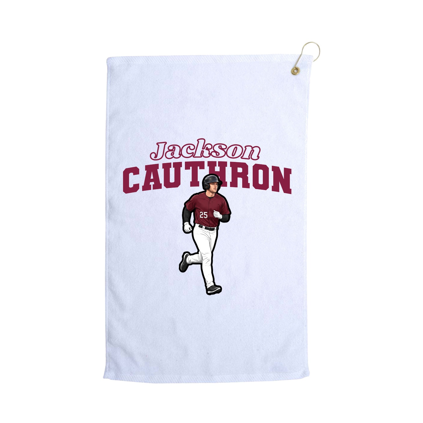 Golf Towel — Name Arch in White