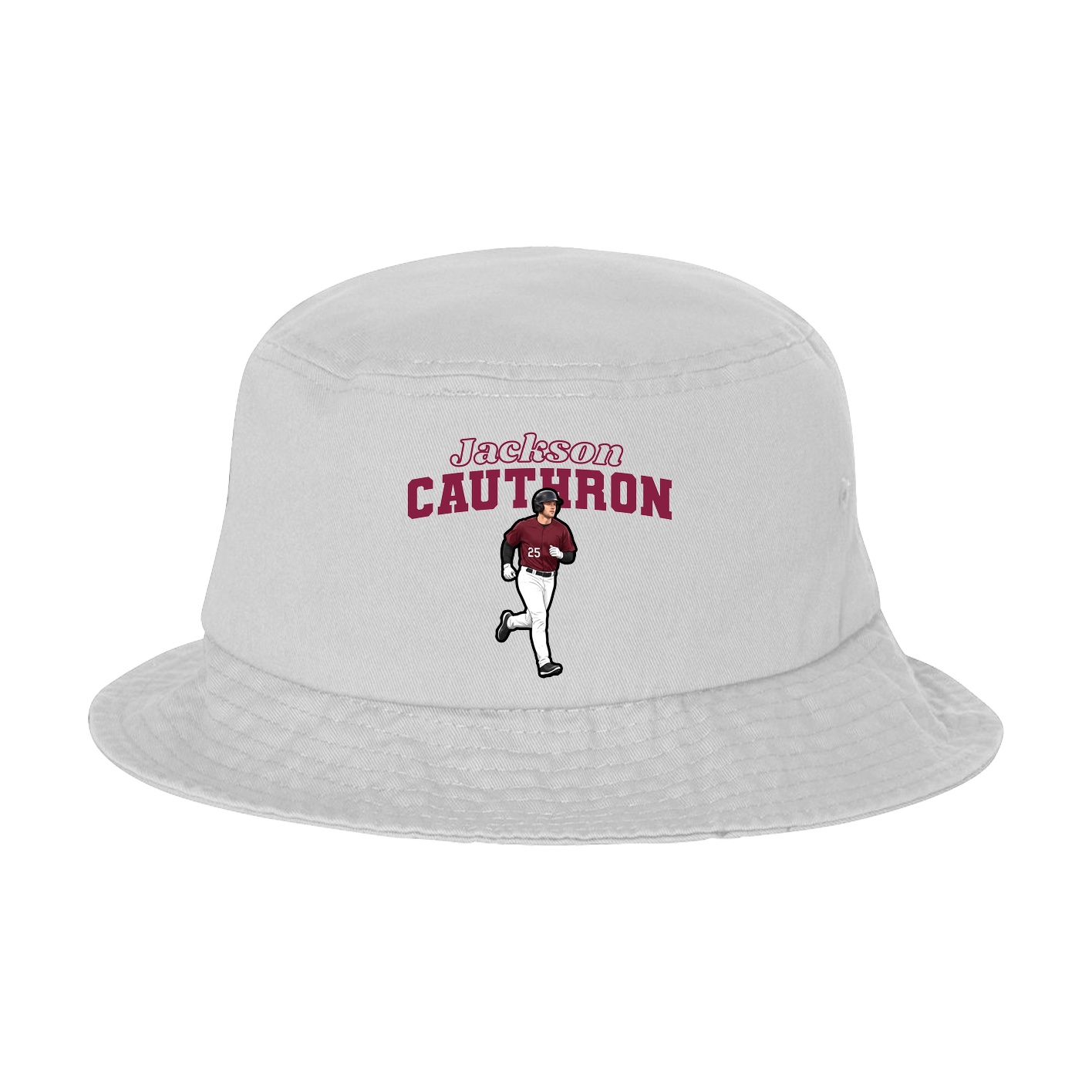 Bucket Cap — Name Arch in White