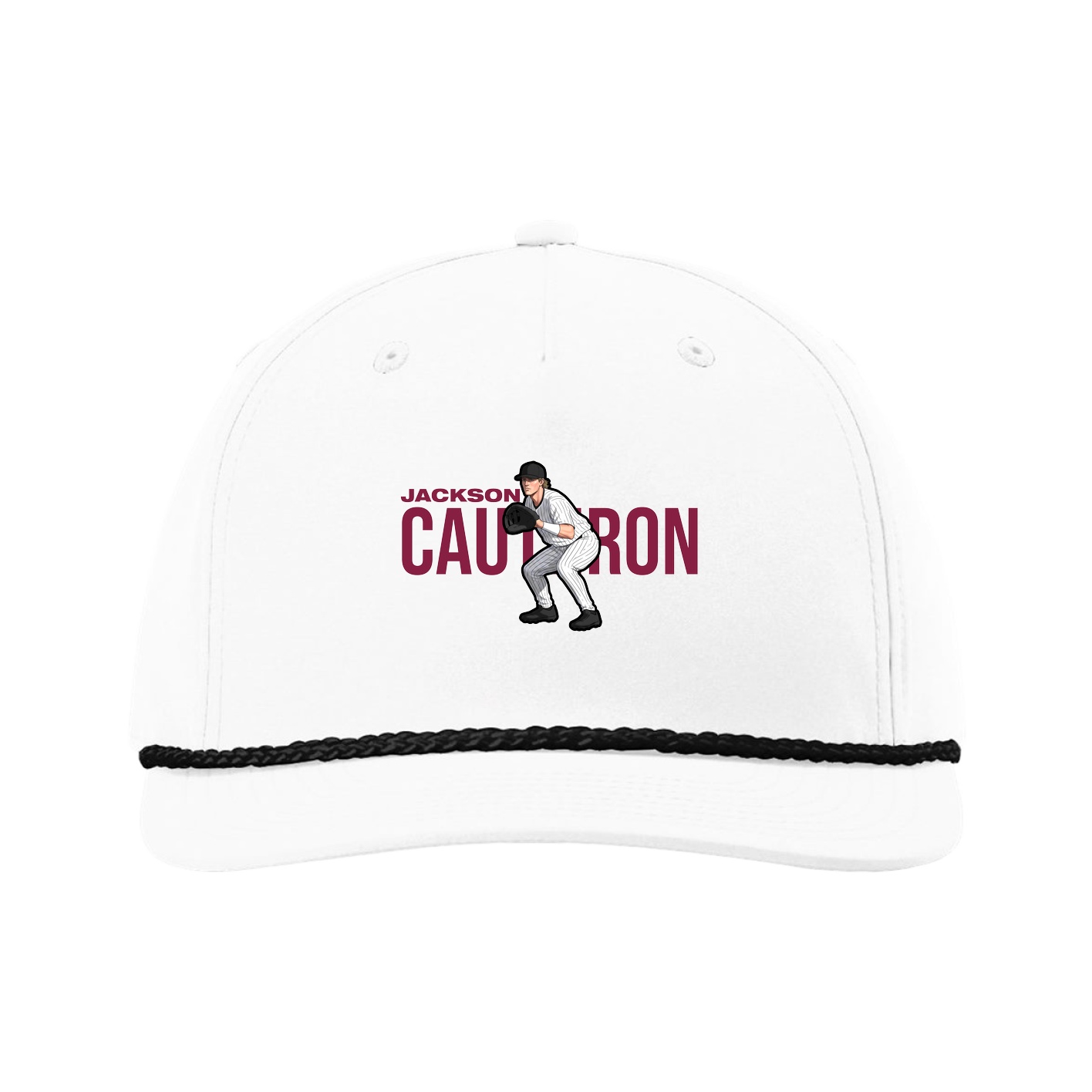 Five-Panel Classic Rope Cap — Player Name in White