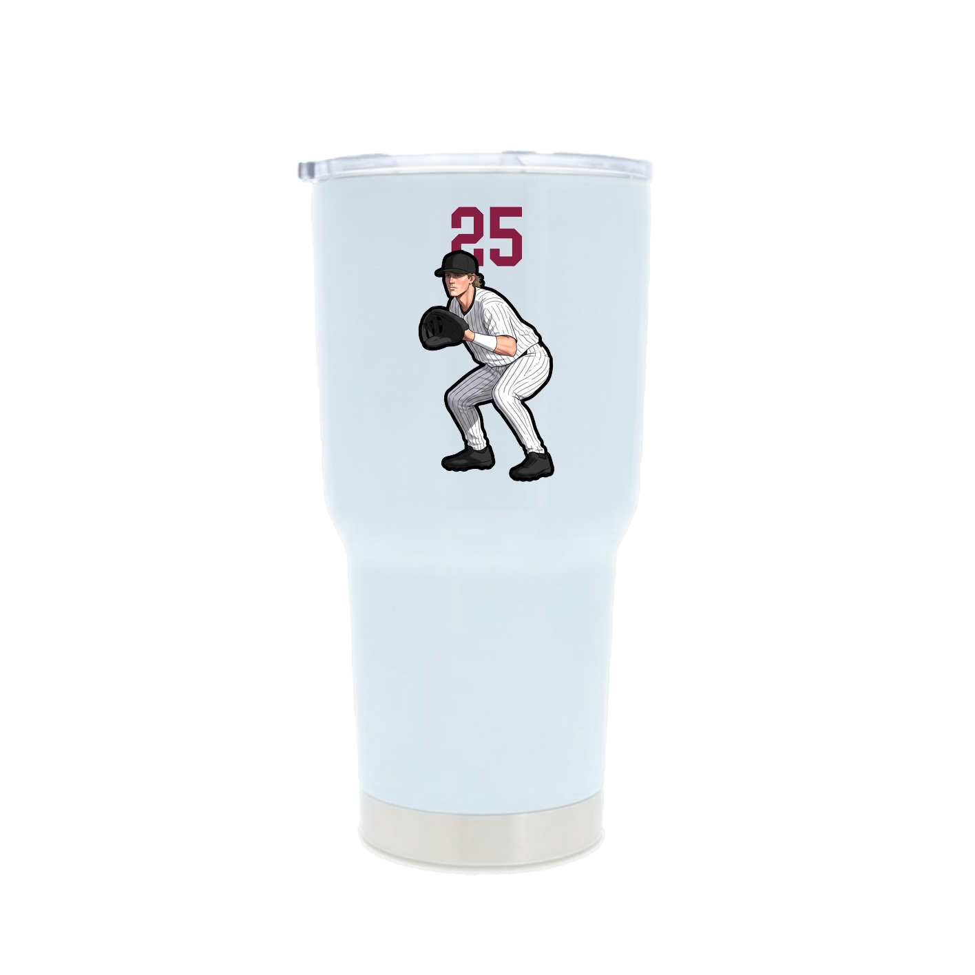 30oz Stainless Steel Tumbler — Number Top in White
