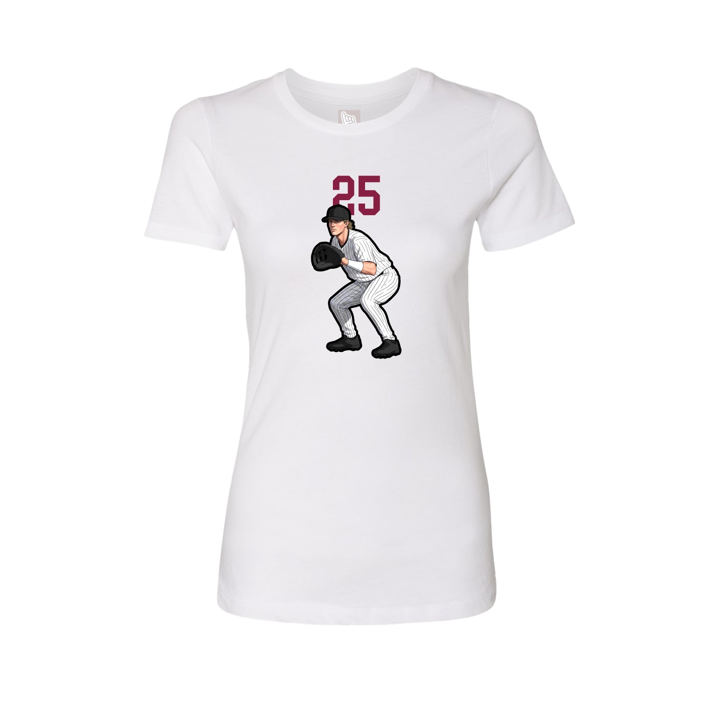 Fitted Women's Tee — Number Top in White