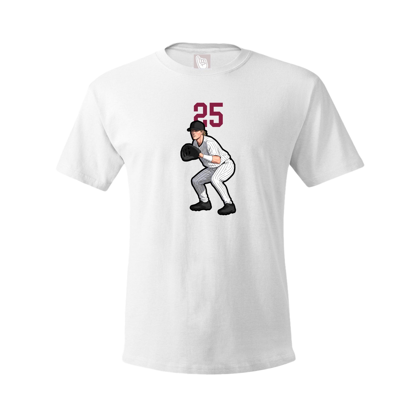 Youth Tee — Number Top in White