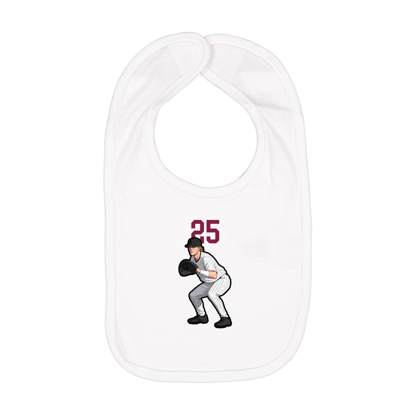 Infant Bib — Number Top in White