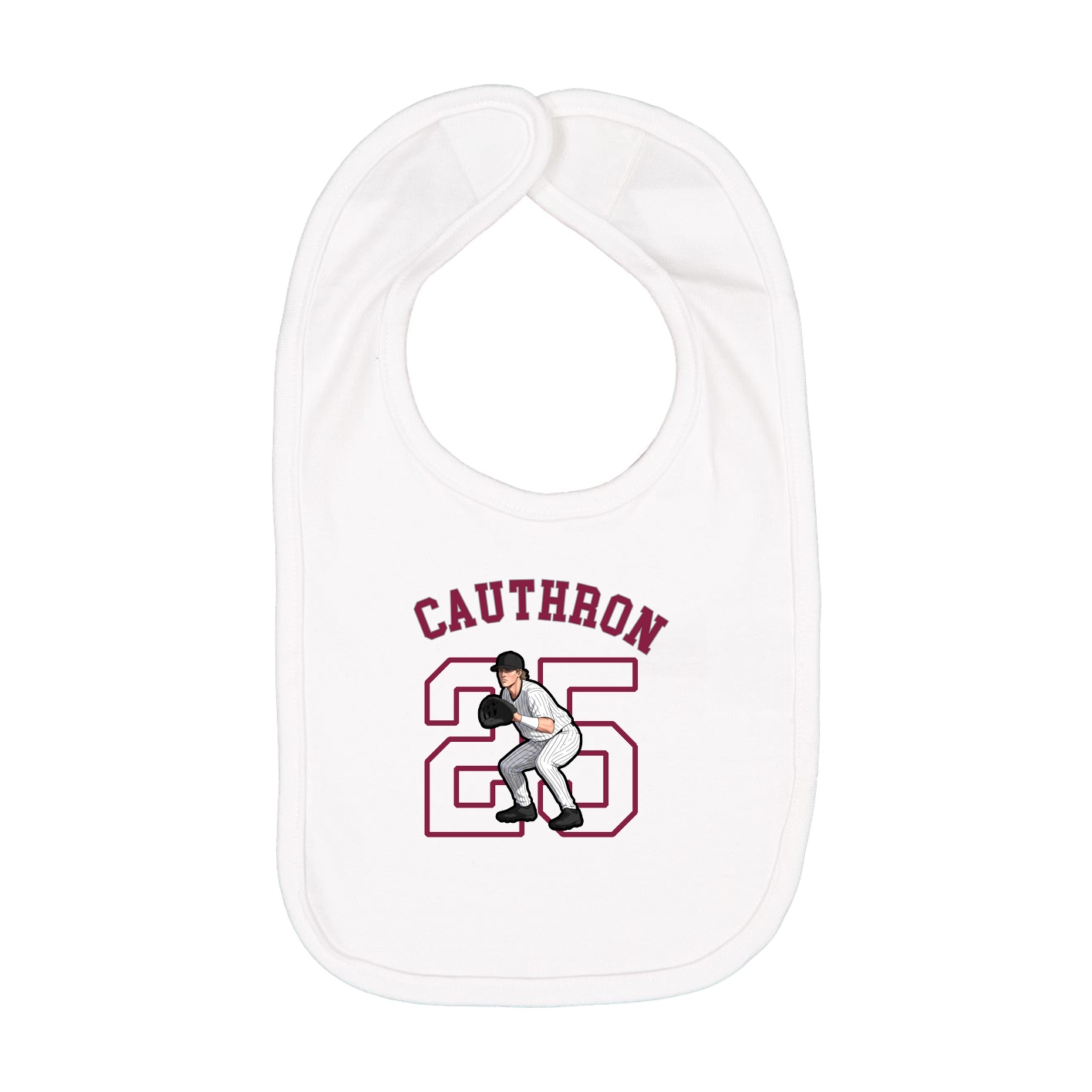 Infant Bib — Shirsey Arch in White