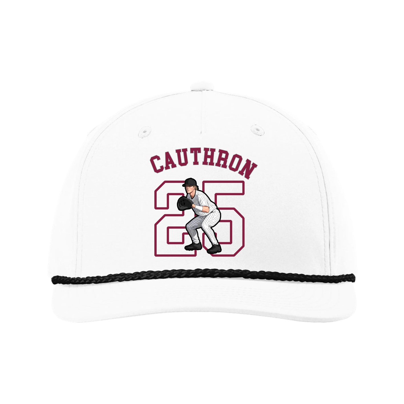 Five-Panel Classic Rope Cap — Shirsey Arch in White