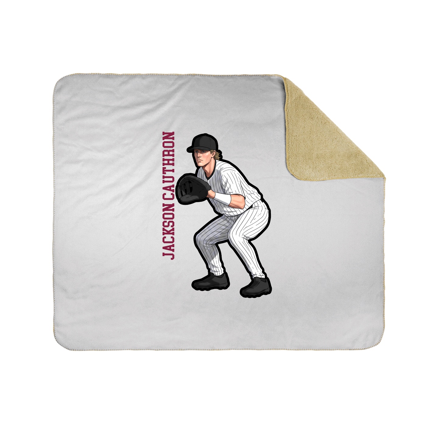 Throw Blanket — Name Vertical in White