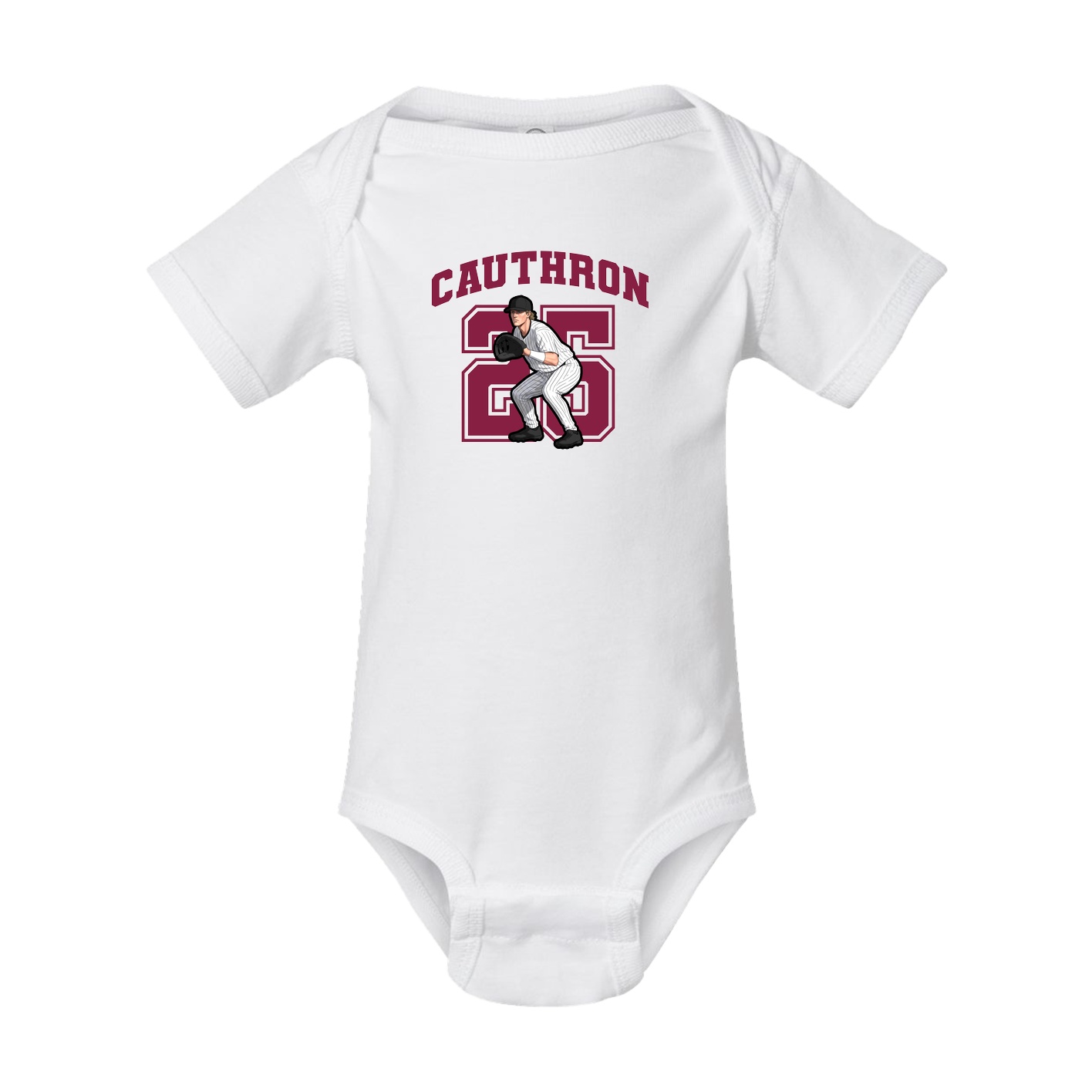Baby Onesie — Number in White