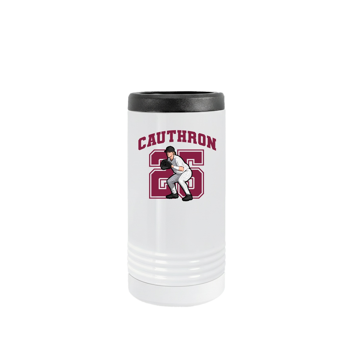 Slim Beverage Holder — Number in White