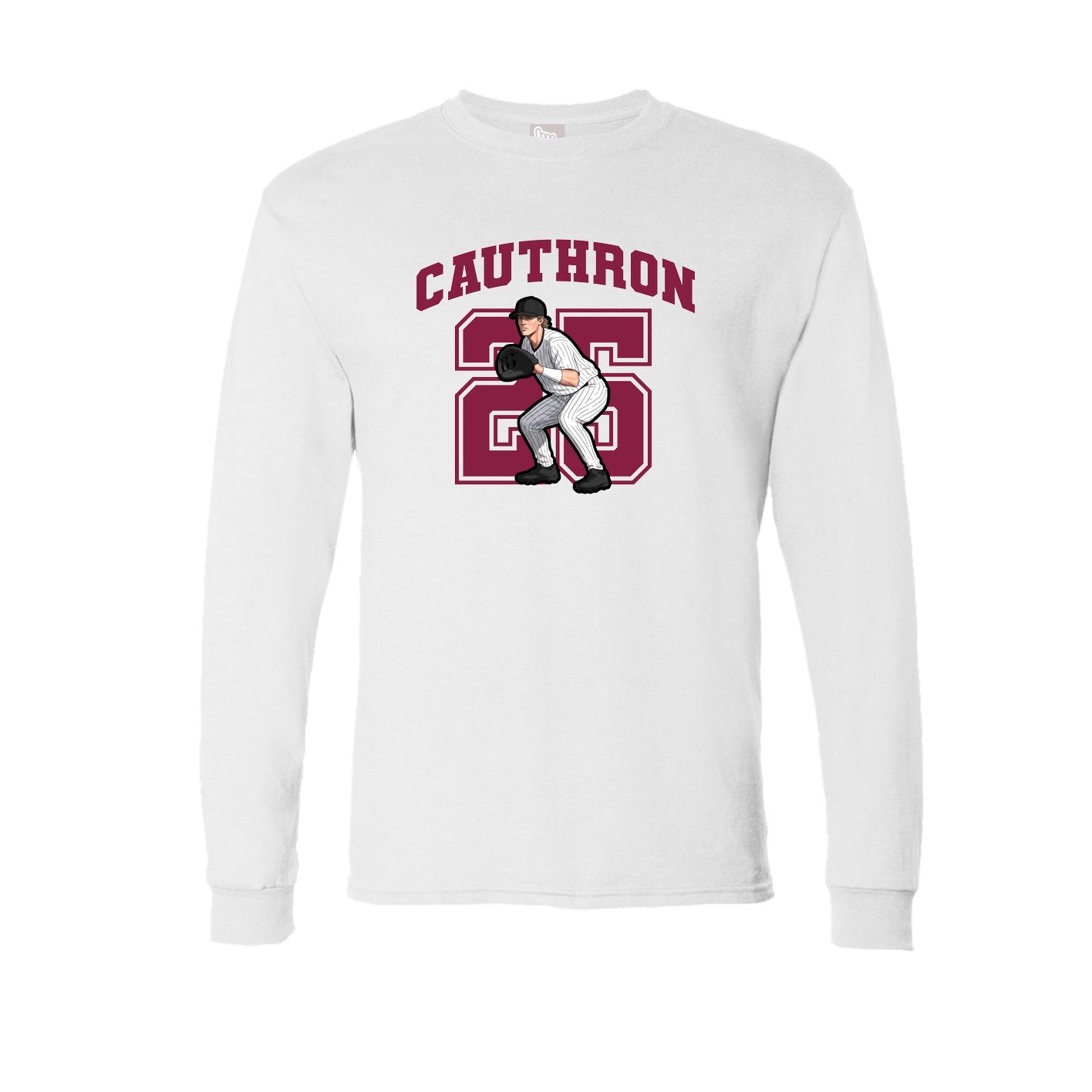 Long Sleeve Tee — Number in White