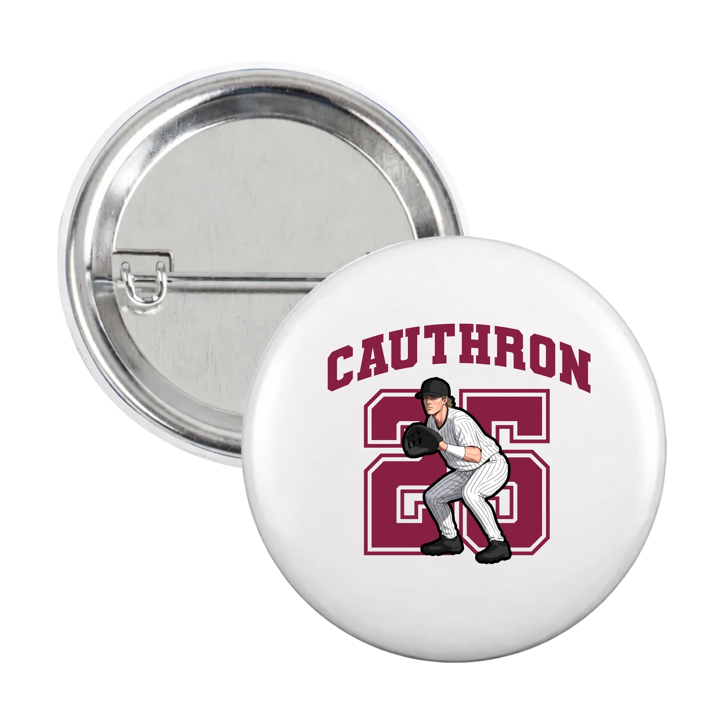 Game Day Button — Number in White