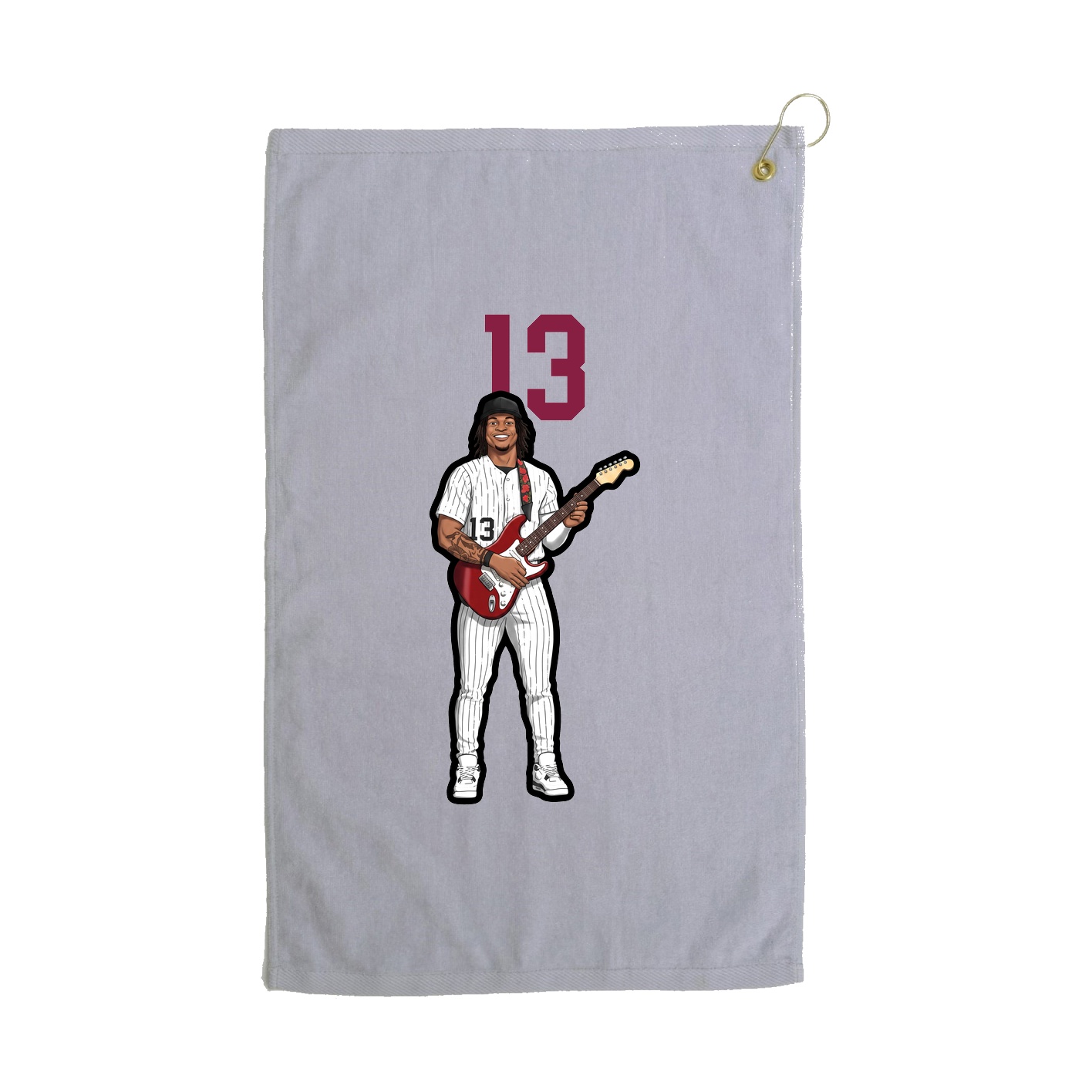 Golf Towel — Number Top in Grey