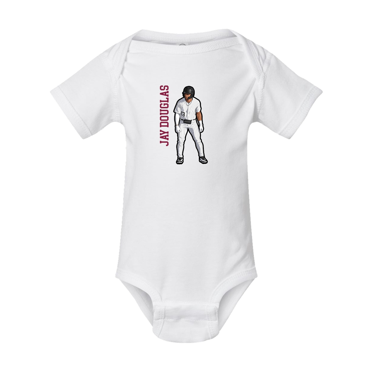 Baby Onesie — Name Vertical in White