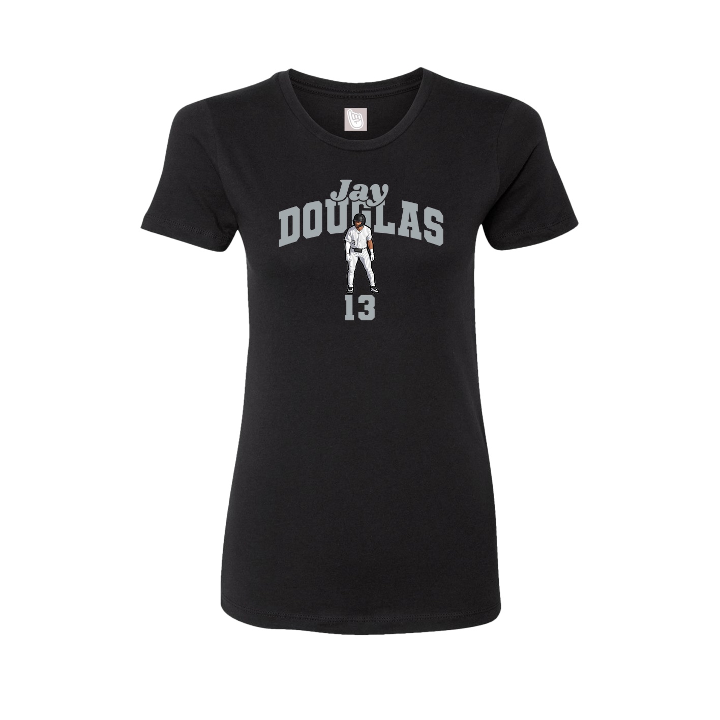 Fitted Women's Tee — Signature Arch in Black