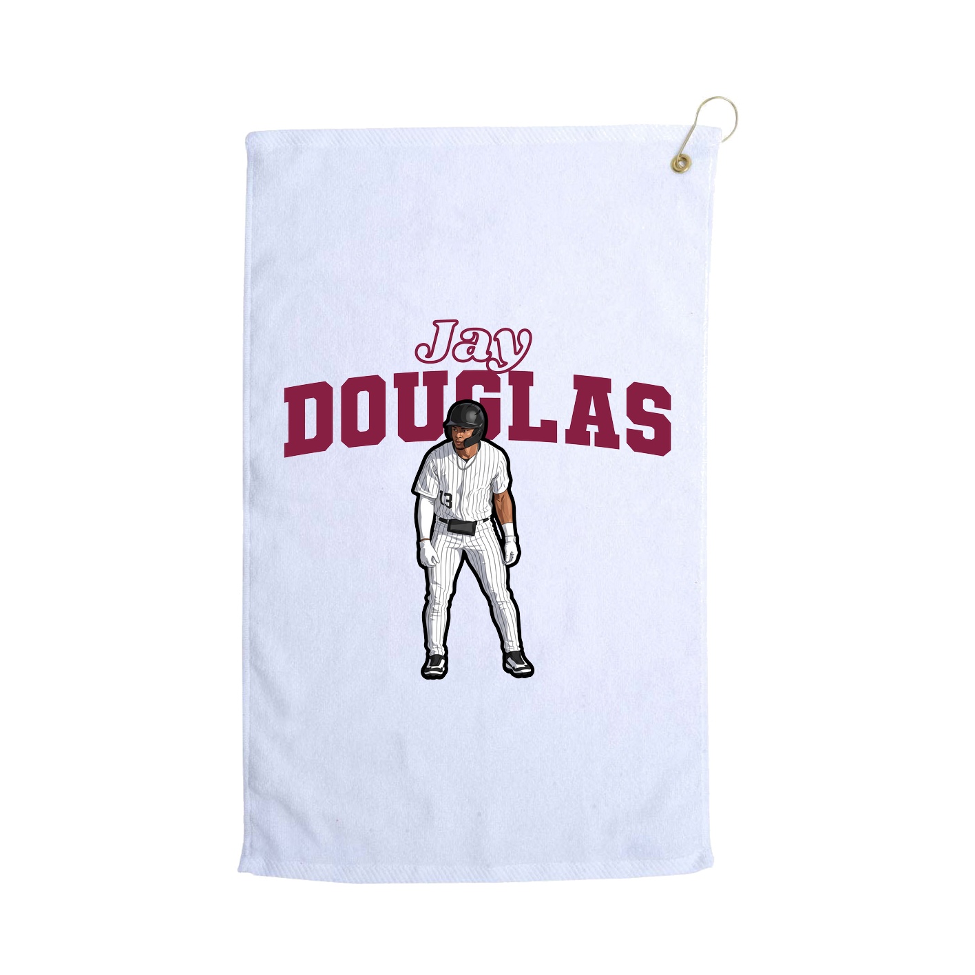 Golf Towel — Name Arch in White