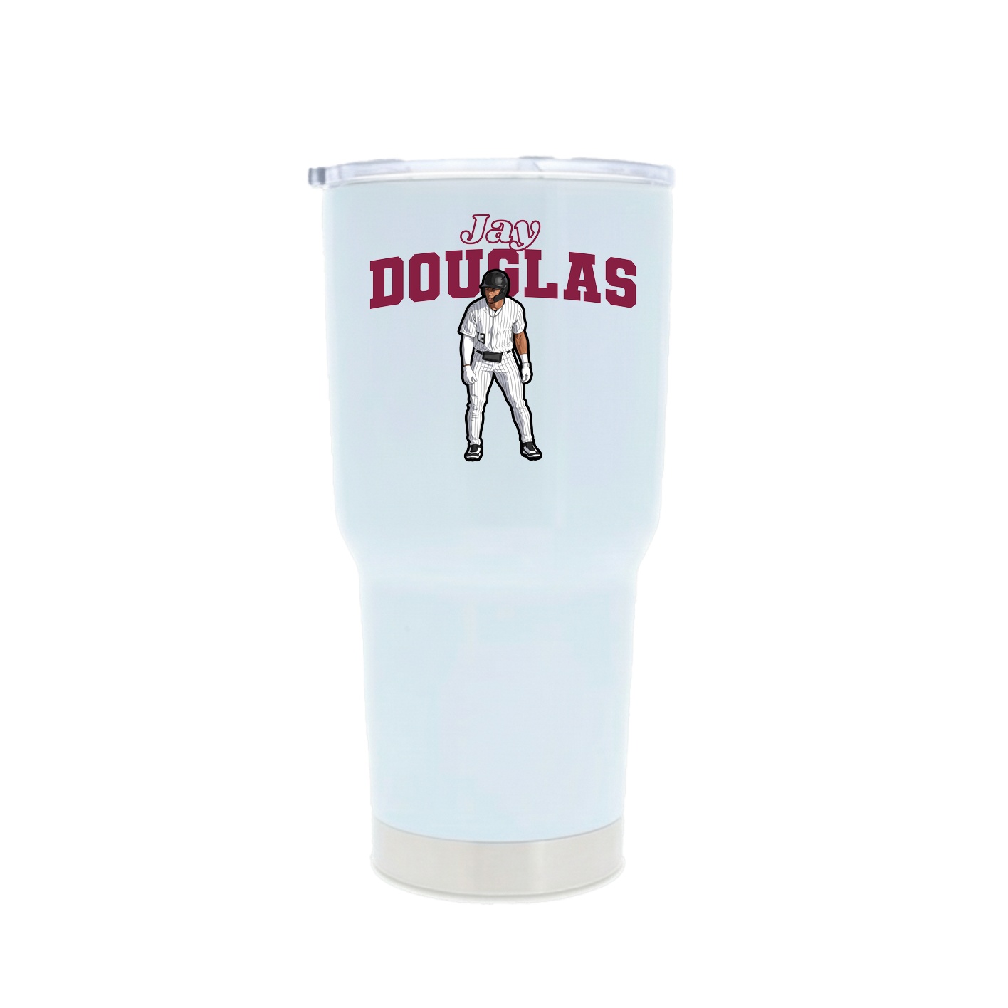 30oz Stainless Steel Tumbler — Name Arch in White