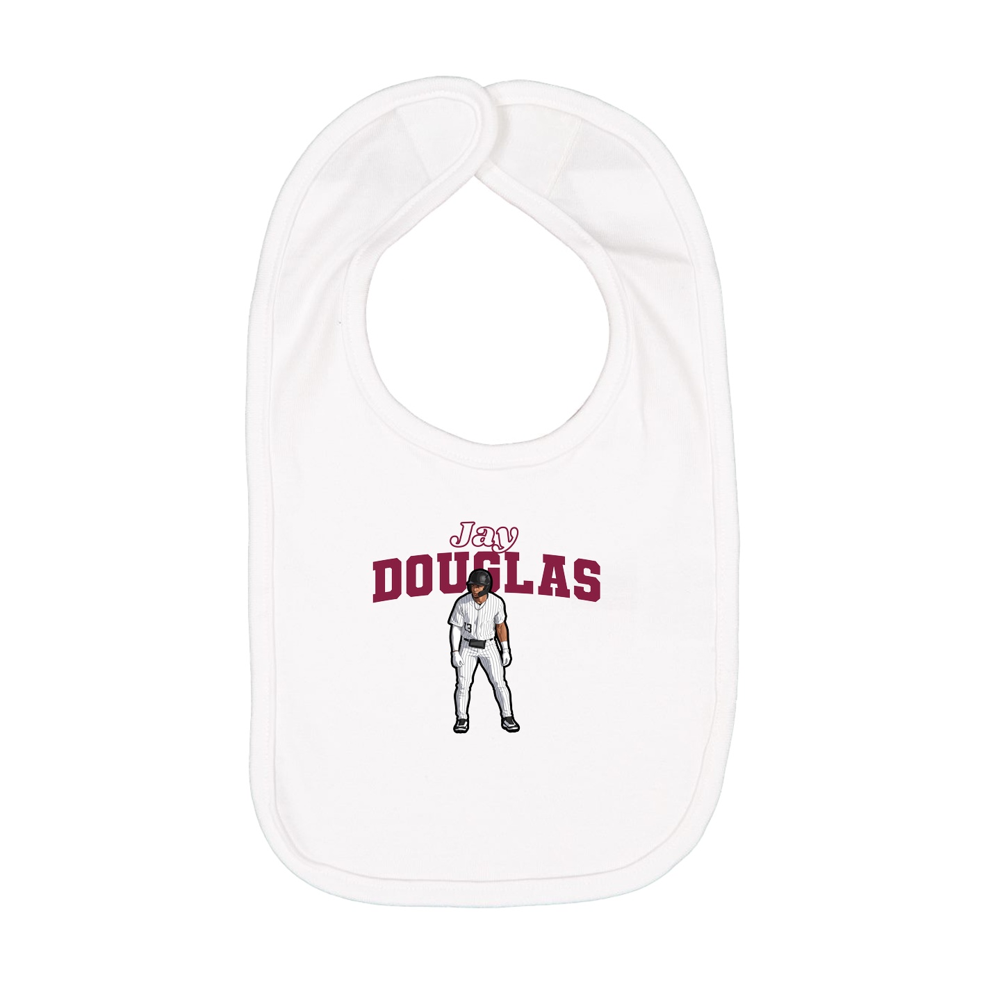 Infant Bib — Name Arch in White